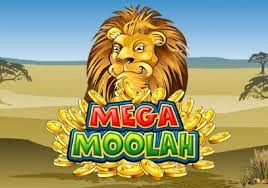 Mega Moolah slot casino game by Games Global – featured logo at Vegasino Casino