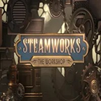 Steamworks The Workshop slot logo by Peter & Sons at Vegasino Casino
